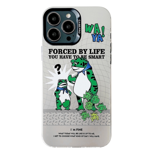 

For iPhone 15 Pro Max Electroplated Silver Series PC Protective Phone Case(Frog)