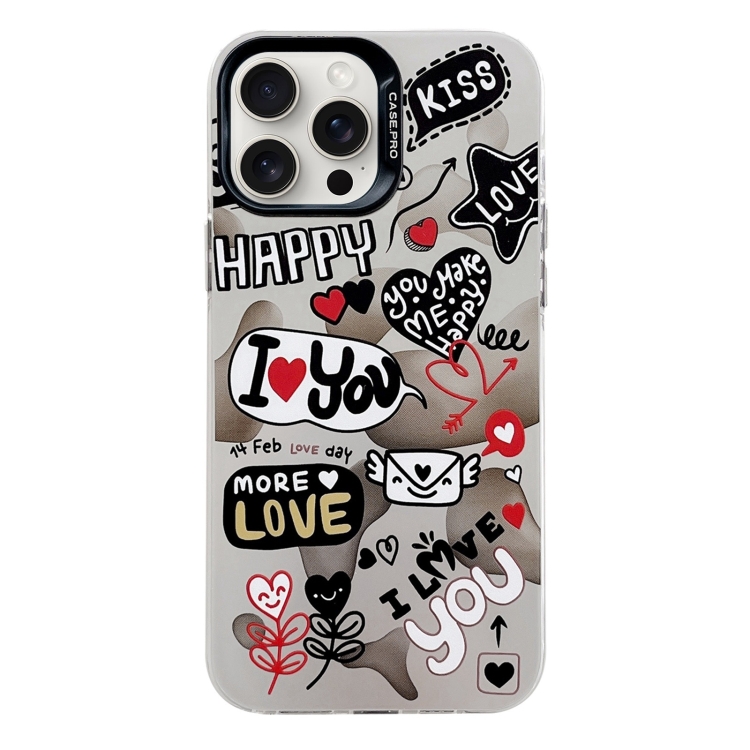 

For iPhone 16 Pro Electroplated Silver Series PC Protective Phone Case(Love Writing)