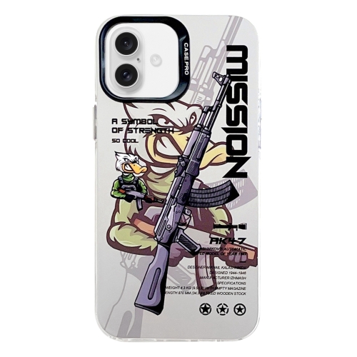 

For iPhone 16 Plus Electroplated Silver Series PC Protective Phone Case(Peaceful Warrior B)