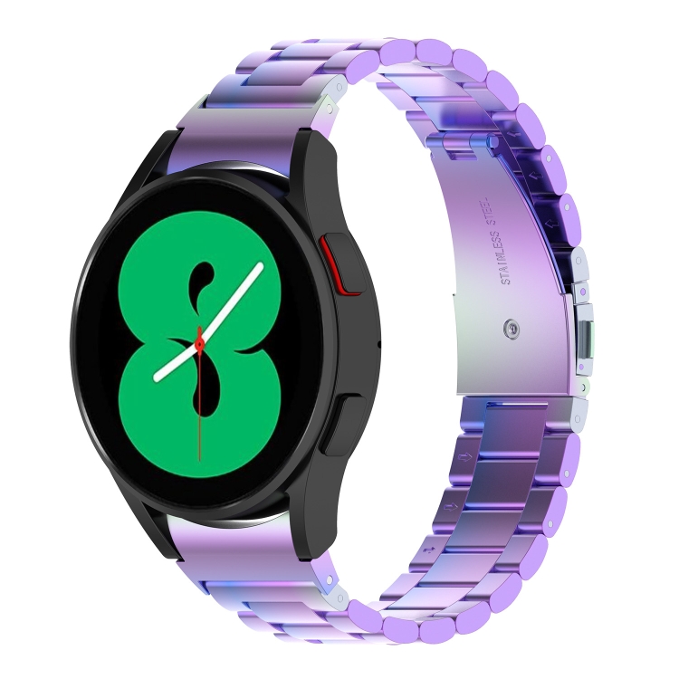 

For Samsung Galaxy Watch 6 / 6 Classic Three Bead Stainless Steel Watch Band(Colorful)