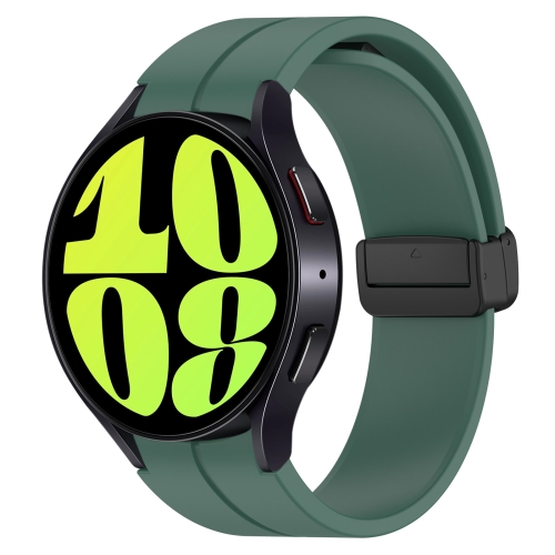 Para Samsung Galaxy Watch 6/6 Correa de reloj de silicona con hebilla negra  plegable magnética