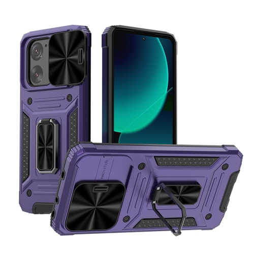 

For Xiaomi Redmi K60 Ultra Camshield Robot TPU Hybrid PC Phone Case(Purple)