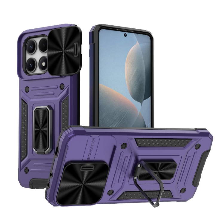 

For Xiaomi Redmi K70E 5G Camshield Robot TPU Hybrid PC Phone Case(Purple)
