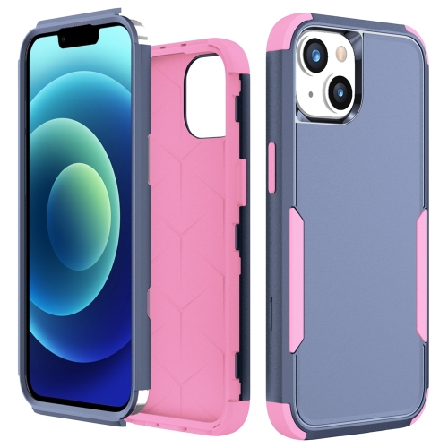 

For iPhone 15 Commuter Shockproof TPU + PC Phone Case(Royal Blue+Pink)