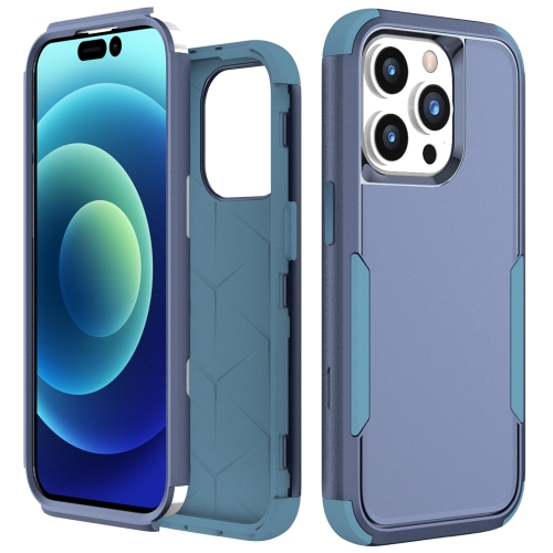 

For iPhone 15 Pro Commuter Shockproof TPU + PC Phone Case(Royal Blue+Grey Green)