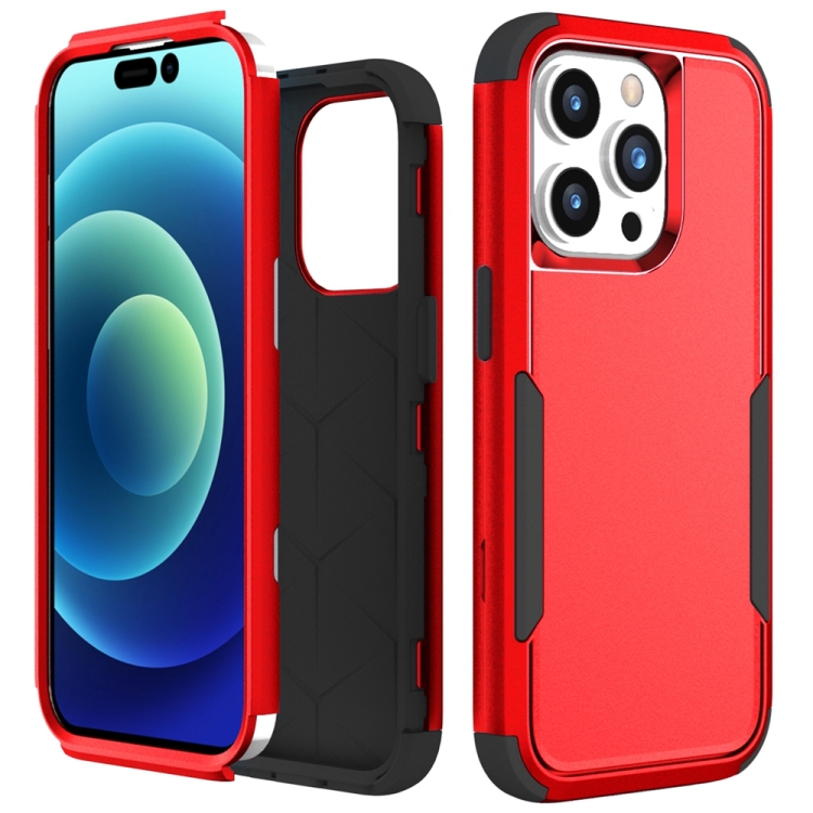 

For iPhone 15 Pro Max Commuter Shockproof TPU + PC Phone Case(Red+Black)