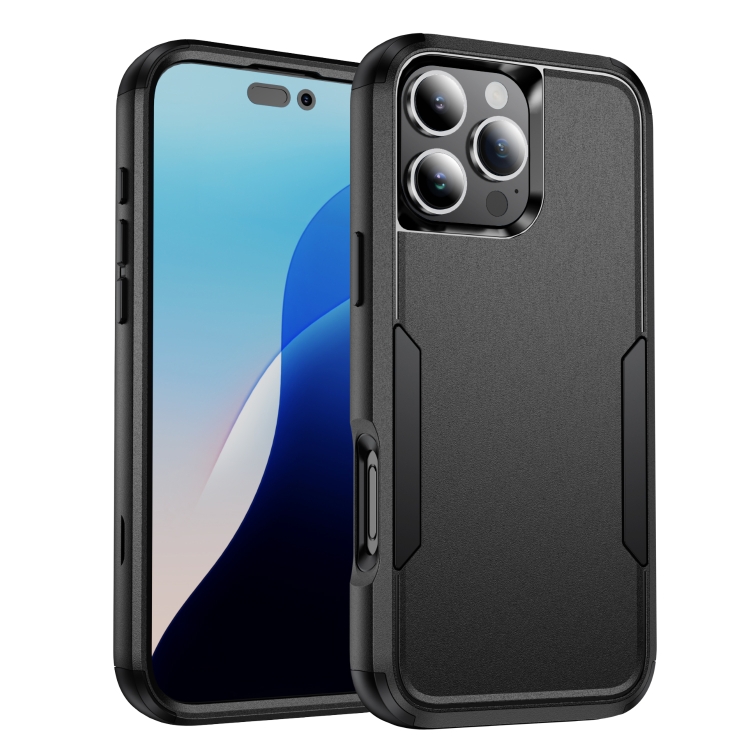

For iPhone 16 Pro Commuter Shockproof TPU + PC Phone Case(Black)