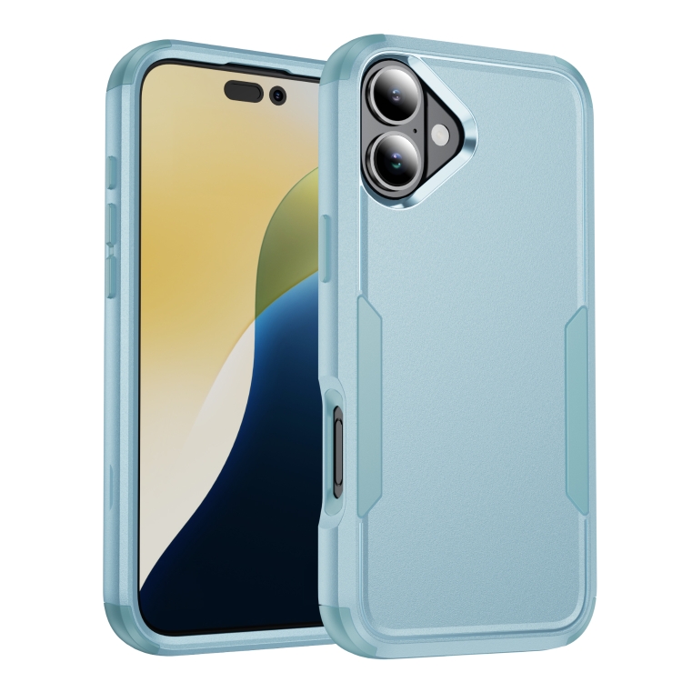 

For iPhone 16 Plus Commuter Shockproof TPU + PC Phone Case(Grey Green)