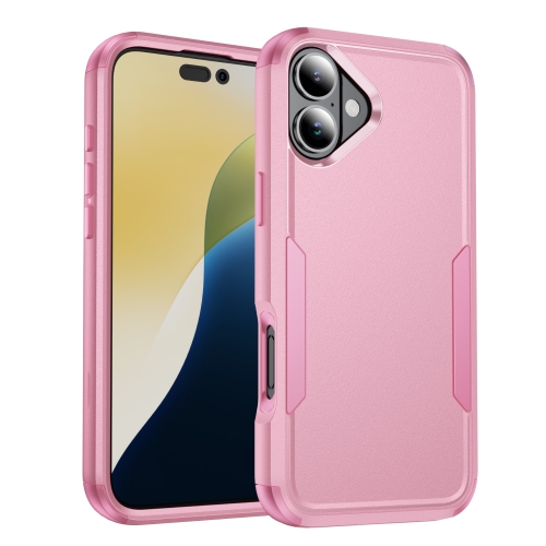 

For iPhone 16 Commuter Shockproof TPU + PC Phone Case(Pink)