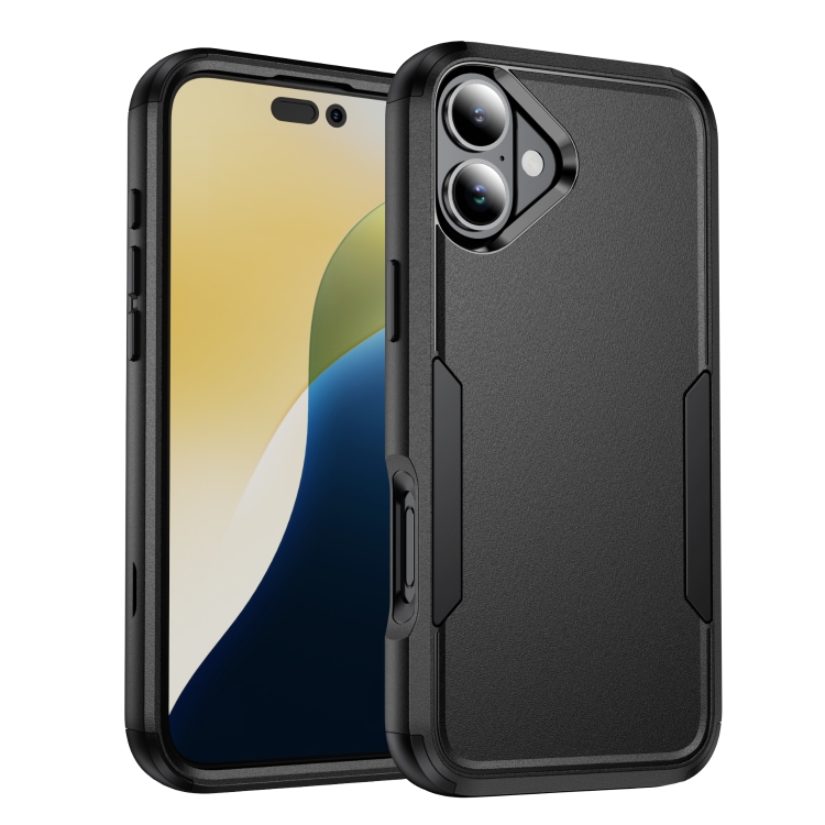 

For iPhone 16 Commuter Shockproof TPU + PC Phone Case(Black)