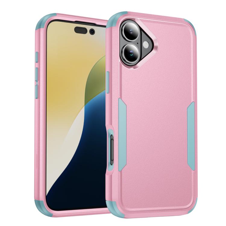 

For iPhone 17 Commuter Shockproof TPU + PC Phone Case(Pink+Grey Green)