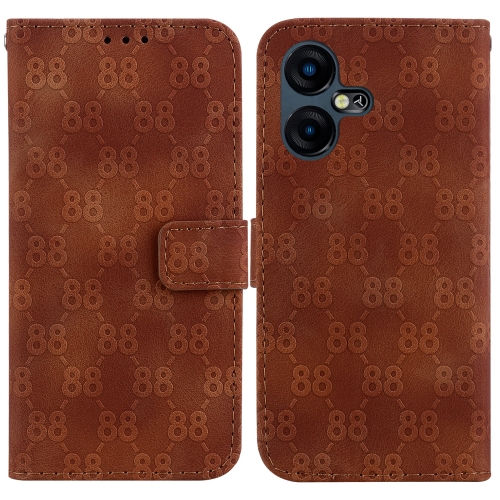 

For Tecno Pova 5 Double 8-shaped Embossed Leather Phone Case(Brown)