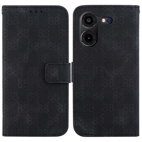 

For Tecno Pova 5 Pro Double 8-shaped Embossed Leather Phone Case(Black)