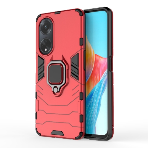 

For OPPO A98 5G / A1 PC + TPU Shockproof Protective Phone Case with Magnetic Ring Holder(Red)