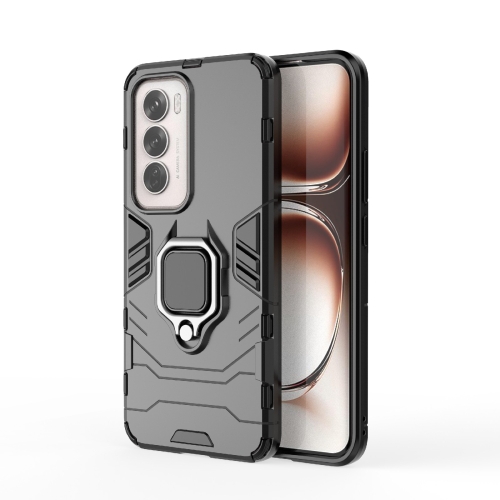 

For OPPO Reno12 Global PC + TPU Shockproof Protective Phone Case with Magnetic Ring Holder(Black)