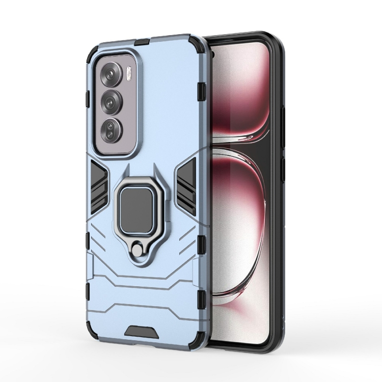 

For OPPO Reno12 Pro Global PC + TPU Shockproof Protective Phone Case with Magnetic Ring Holder(Navy Blue)