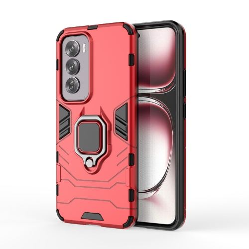 

For OPPO Reno12 Pro Global PC + TPU Shockproof Protective Phone Case with Magnetic Ring Holder(Red)