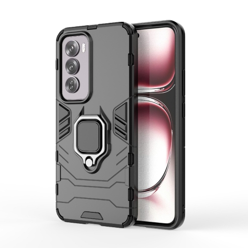 

For OPPO Reno12 Pro Global PC + TPU Shockproof Protective Phone Case with Magnetic Ring Holder(Black)