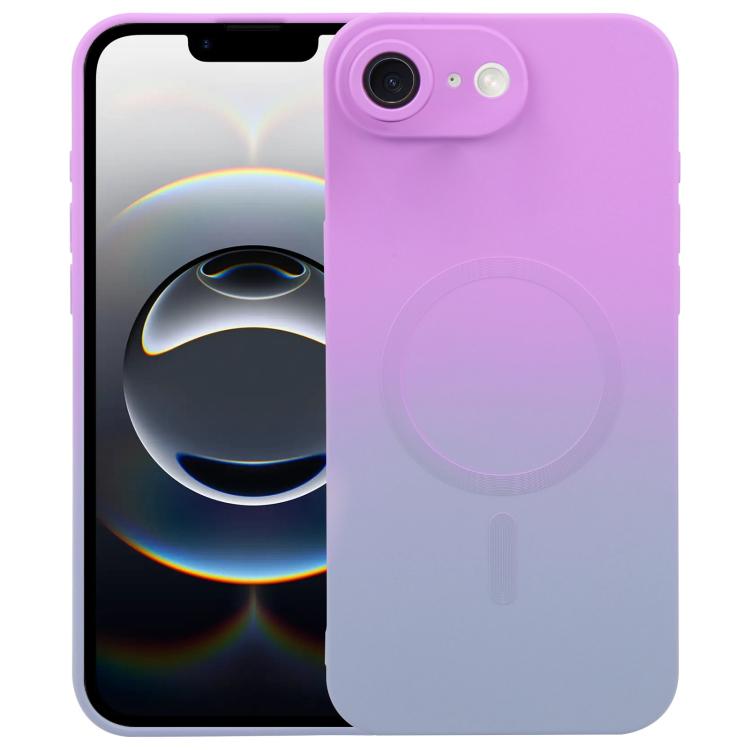 

For iPhone 16e Liquid TPU Silicone Gradient MagSafe Phone Case(Purple)