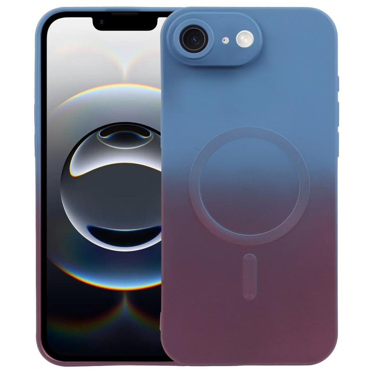 

For iPhone 17e / 16e Liquid TPU Silicone Gradient MagSafe Phone Case(Blue Purple)