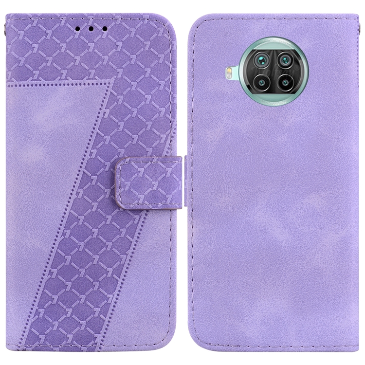

For Xiaomi Mi 10T Lite 5G/Mi 10i 5G 7-shaped Embossed Leather Phone Case(Purple)