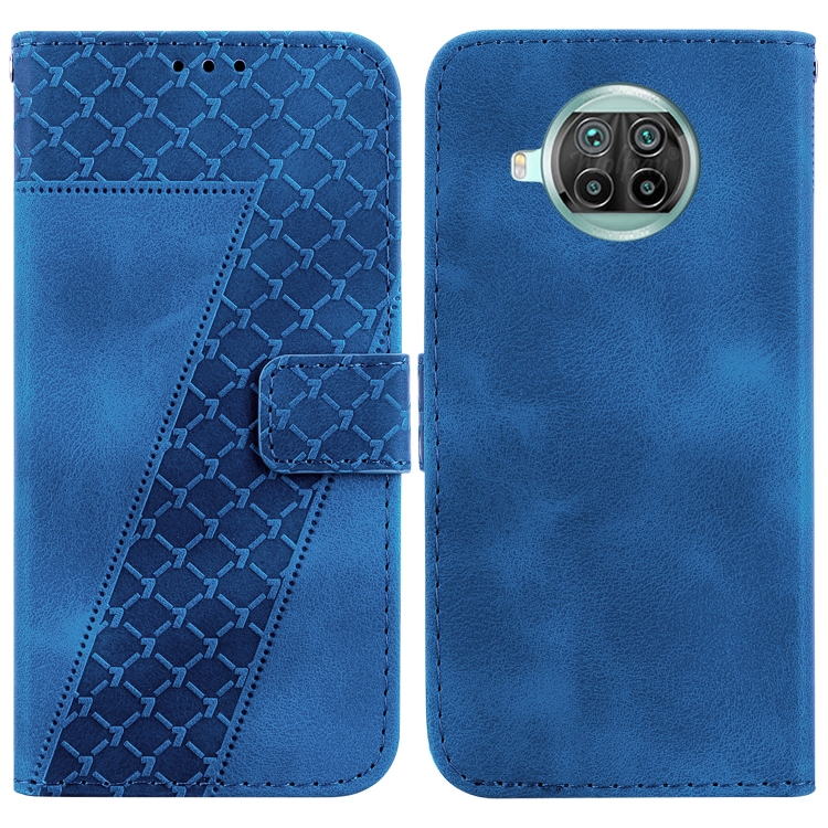 

For Xiaomi Mi 10T Lite 5G/Mi 10i 5G 7-shaped Embossed Leather Phone Case(Blue)