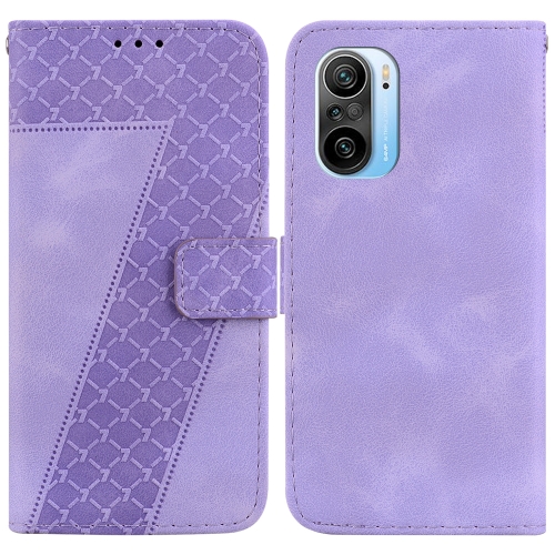 

For Xiaomi Redmi K40/K40 Pro/Poco F3/11i/Mi 11X/Mi 11X Pro 7-shaped Embossed Leather Phone Case(Purple)