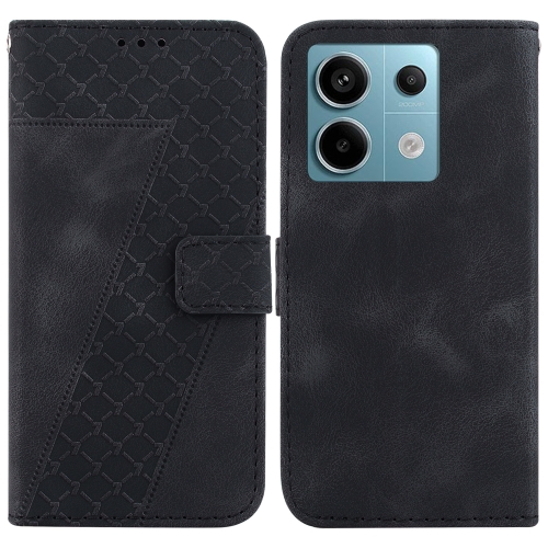 

For Xiaomi Redmi Note 13 Pro 5G 7-shaped Embossed Leather Phone Case(Black)