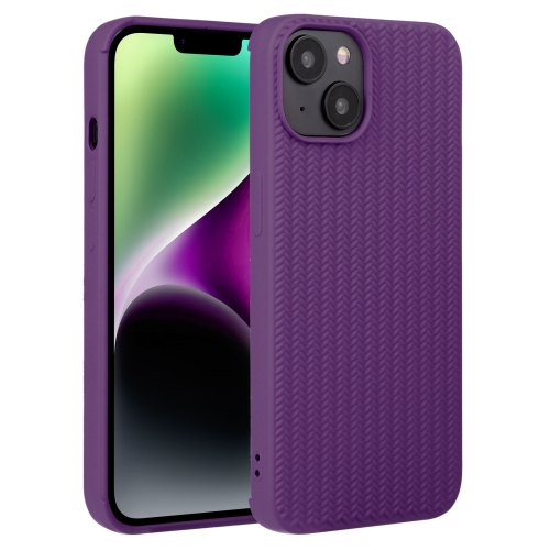 

For iPhone 15 Plus Weave Texture Silicone Phone Case(Purple)
