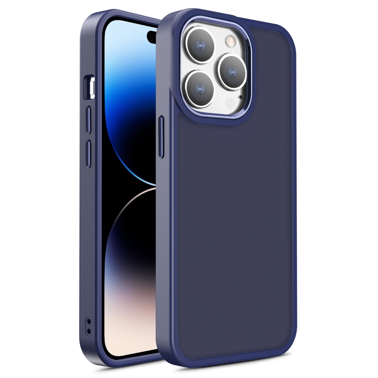 

For iPhone 15 Pro Shield Skin Feel PC + TPU Phone Case(Navy Blue)