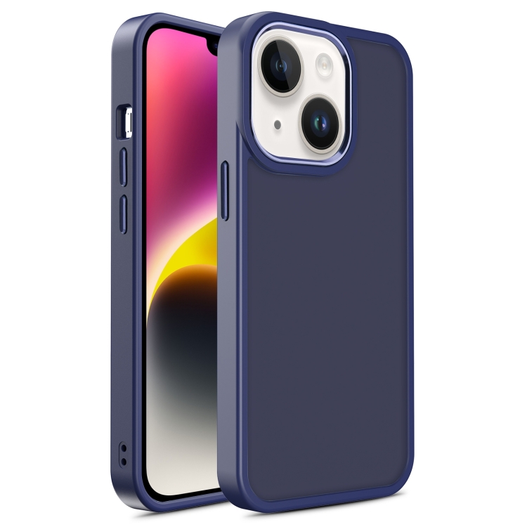 

For iPhone 15 Plus Shield Skin Feel PC + TPU Phone Case(Navy Blue)