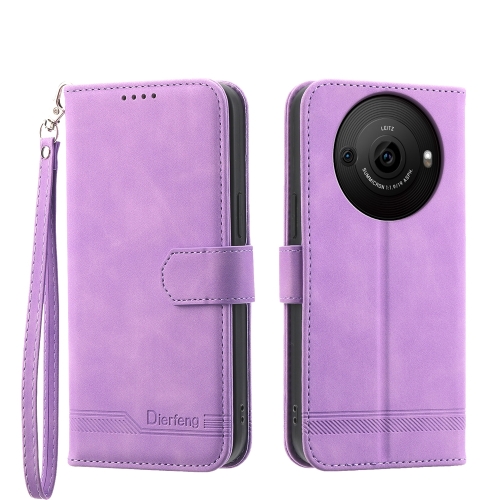 

For Sharp Aquos R8 Pro Dierfeng Dream Line Leather Phone Case(Purple)