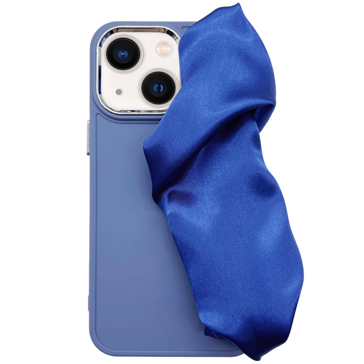 

For iPhone 14 2 in 1 Electroplating Wristband Phone Case(Blue)