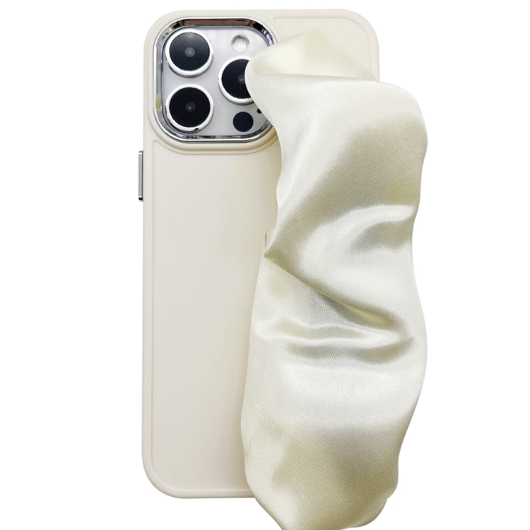 

For iPhone 14 Pro 2 in 1 Electroplating Wristband Phone Case(White)