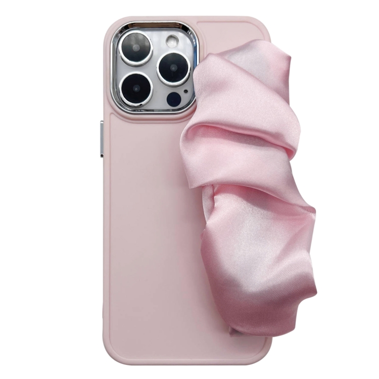 

For iPhone 14 Pro Max 2 in 1 Electroplating Wristband Phone Case(Pink)