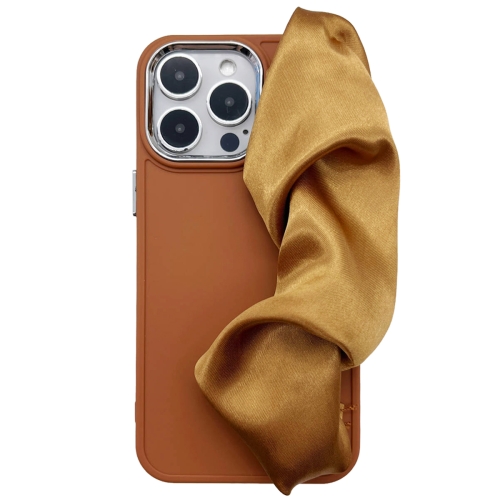 

For iPhone 13 Pro 2 in 1 Electroplating Wristband Phone Case(Brown)