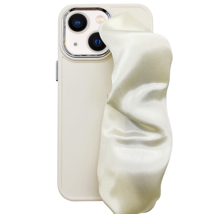 

For iPhone 13 2 in 1 Electroplating Wristband Phone Case(White)