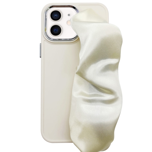 

For iPhone 12 2 in 1 Electroplating Wristband Phone Case(White)
