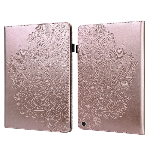 

For Google Pixel Tablet Peacock Embossed Pattern Leather Tablet Case(Rose Gold)