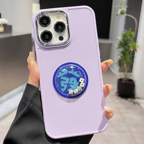 

For iPhone 13 Pro Electroplated Lens Ring Dice Phone Case(Purple)