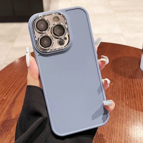 

For iPhone 14 Pro Electroplated Lens Frame Phone Case with Lens Film(Lavender Grey)