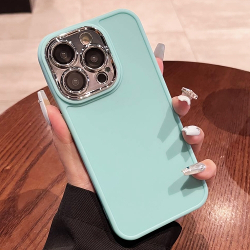 

For iPhone 14 Pro Electroplated Lens Frame Phone Case with Lens Film(Mint Green)