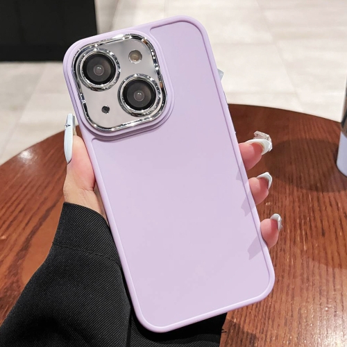 

For iPhone 13 Electroplated Lens Frame Phone Case with Lens Film(Light Purple)