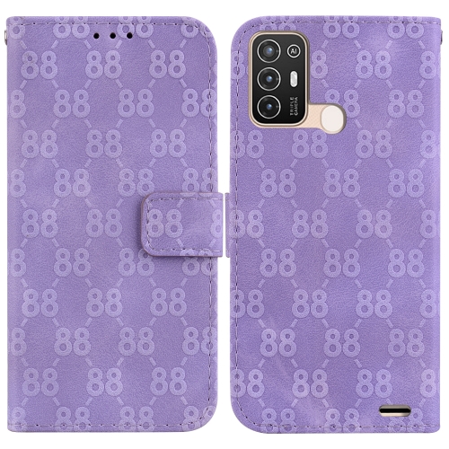 

For ZTE Blade A52 Double 8-shaped Embossed Leather Phone Case(Purple)