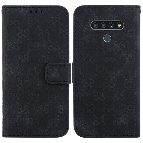 

For LG Stylo 6 / K71 Double 8-shaped Embossed Leather Phone Case(Black)