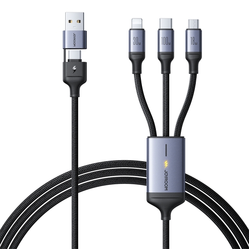 

JOYROOM A21 3.5A USB+Type-C to 8 Pin+Type-C+Micro USB 3 in 2 Charging Cable, Length: 1.2m(Black)