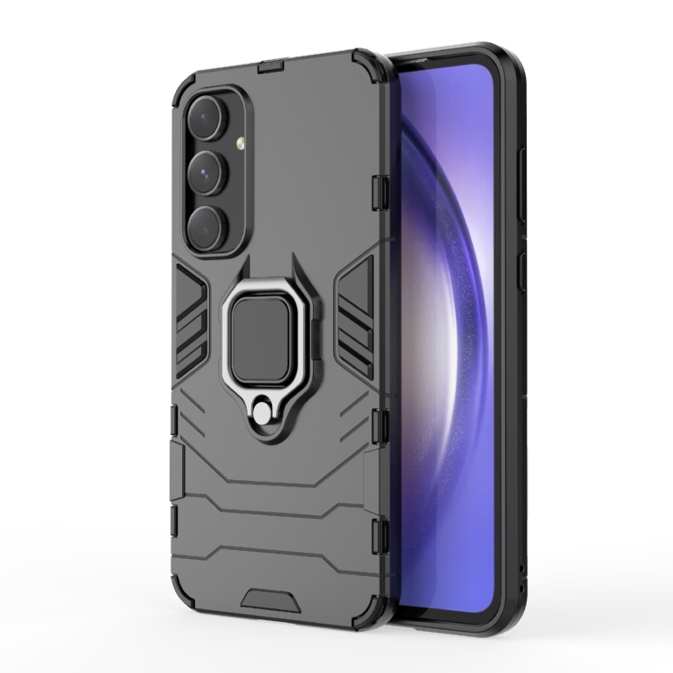 

For Samsung Galaxy A55 5G PC + TPU Shockproof Protective Phone Case with Magnetic Ring Holder(Black)
