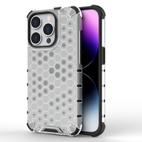 

For iPhone 15 Pro Max Honeycomb Phone Case(White)