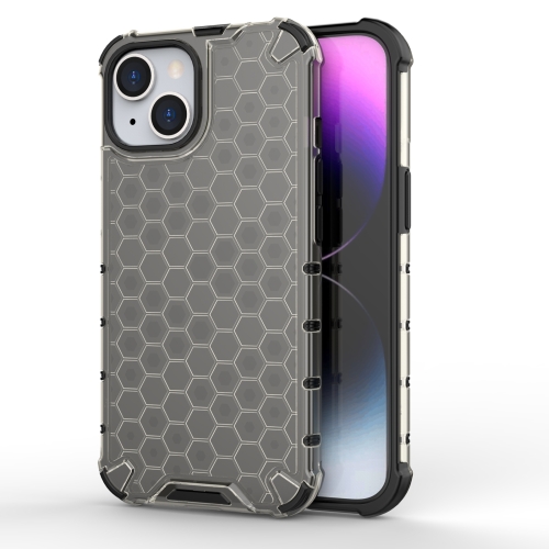 

For iPhone 15 Honeycomb Shockproof Phone Case(Black)