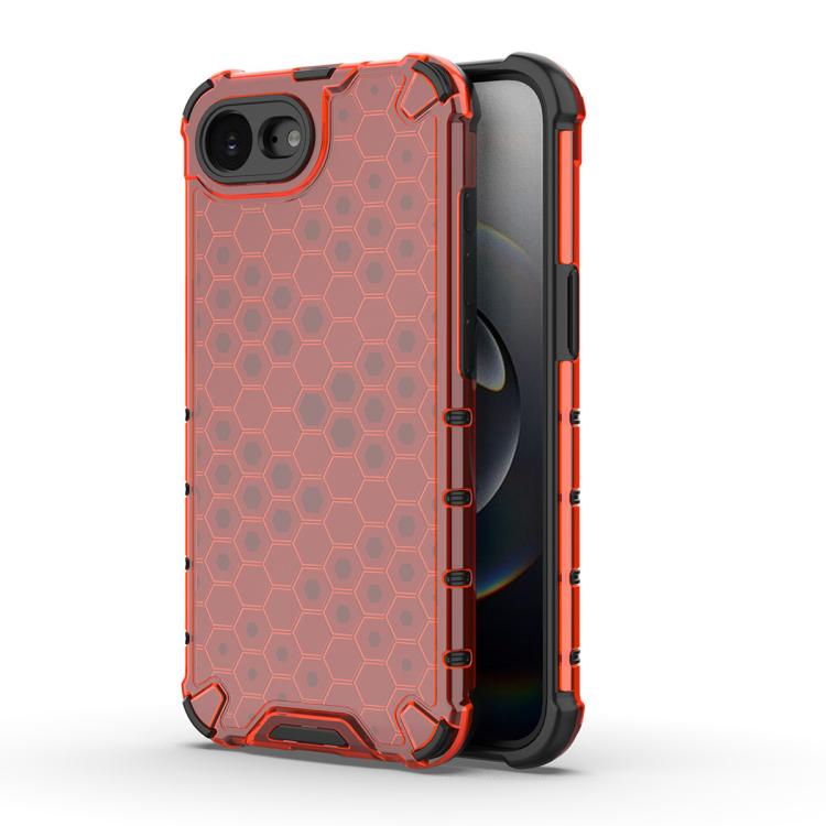 

For iPhone 16e Honeycomb Shockproof Phone Case(Red)